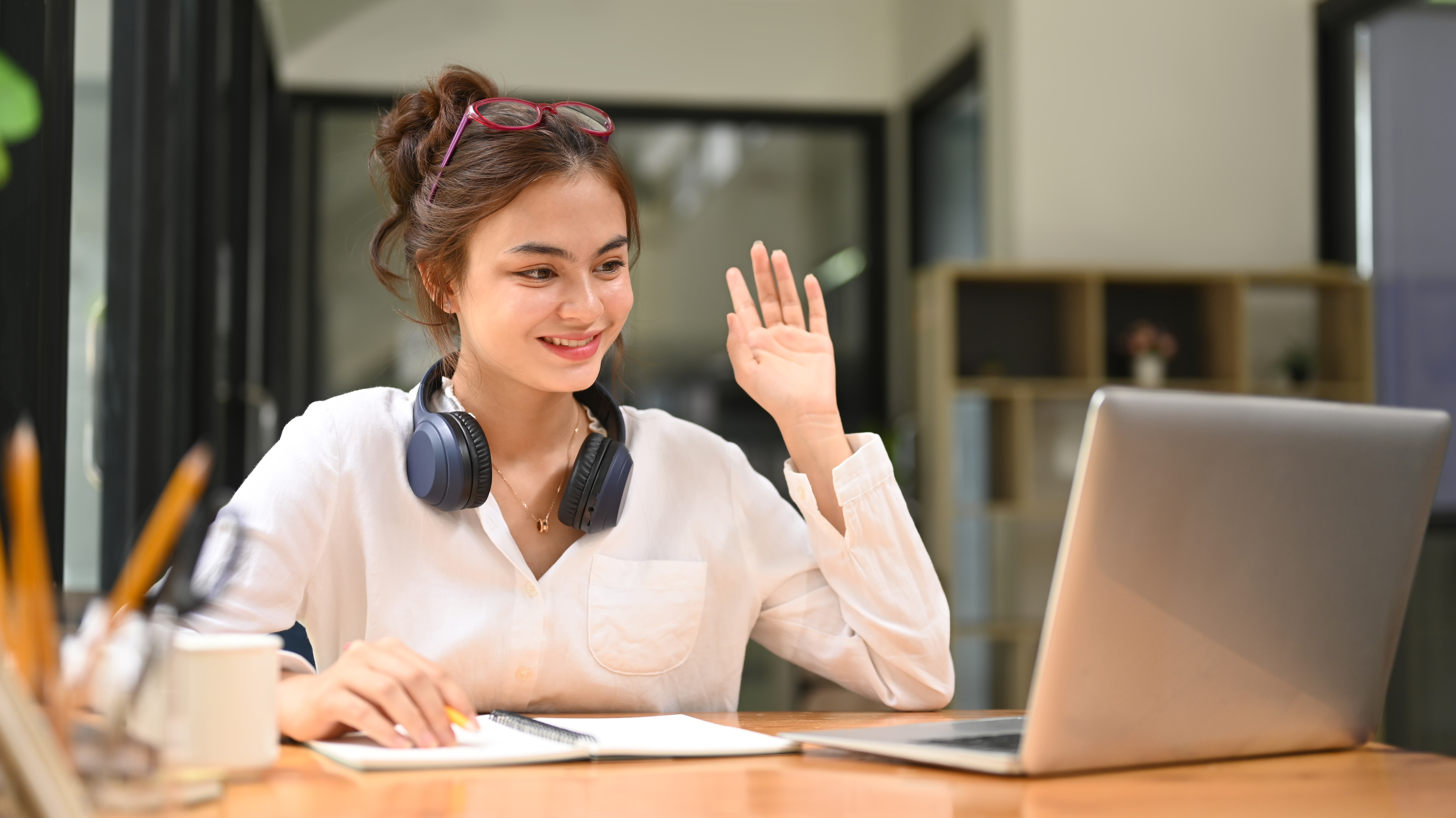 Smiling female student